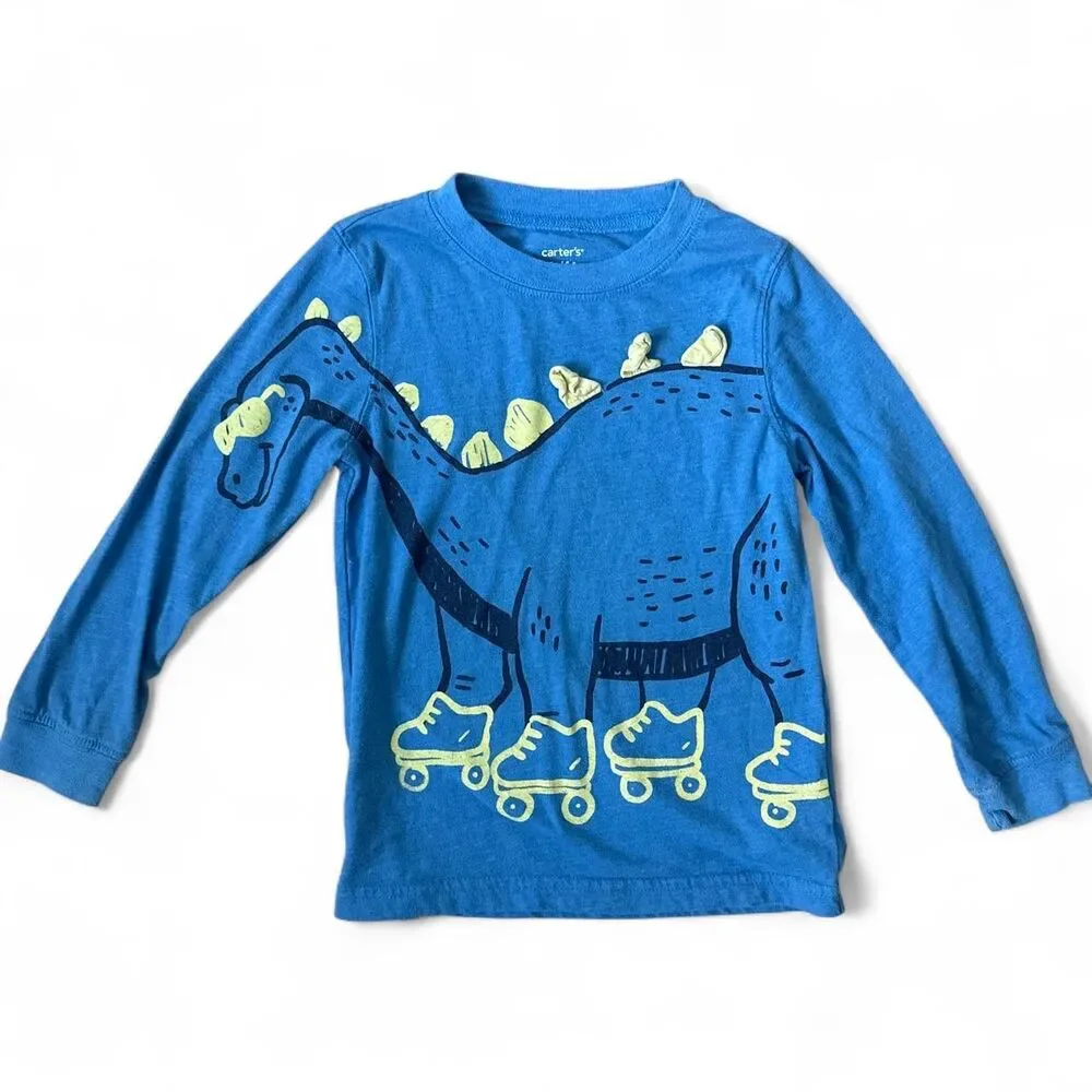 Boys 4T Long Sleeve Shirts Lot Carter’s & OshKosh Dinosaur